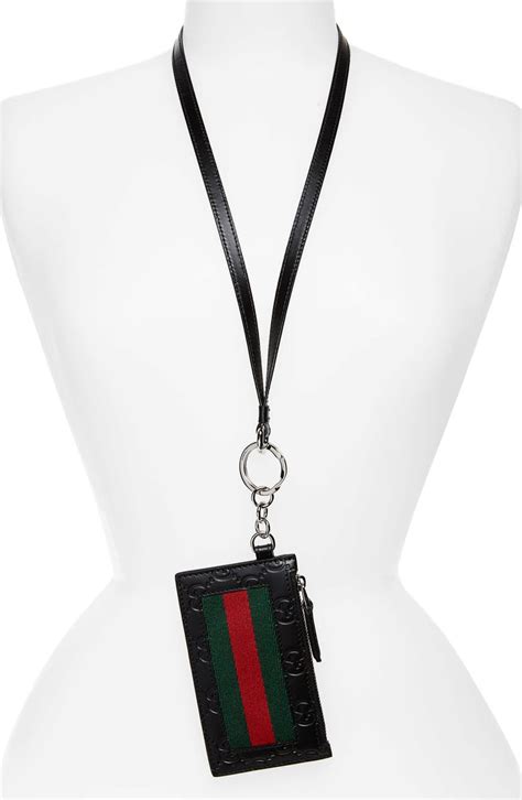 gucci lanyard badge holder|gucci card holder sale clearance.